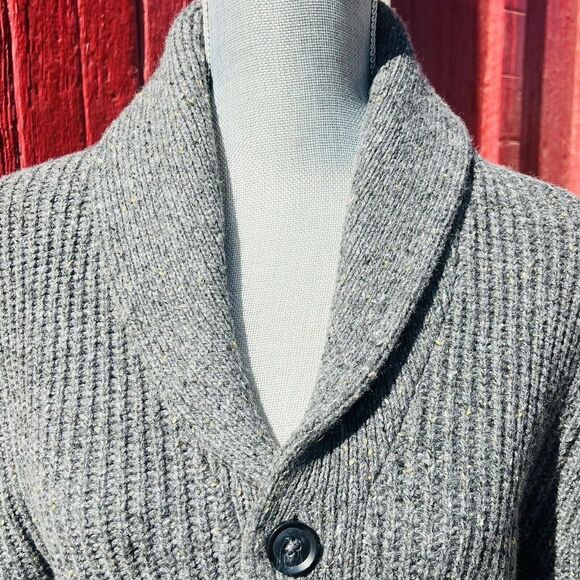 Dockers Cardigan Sweater Sz Small Gray knit Wool Blend Preppy - Picture 3 of 9